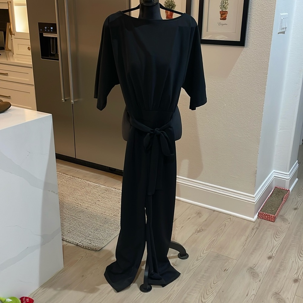 Short sleeve black jumpsuit